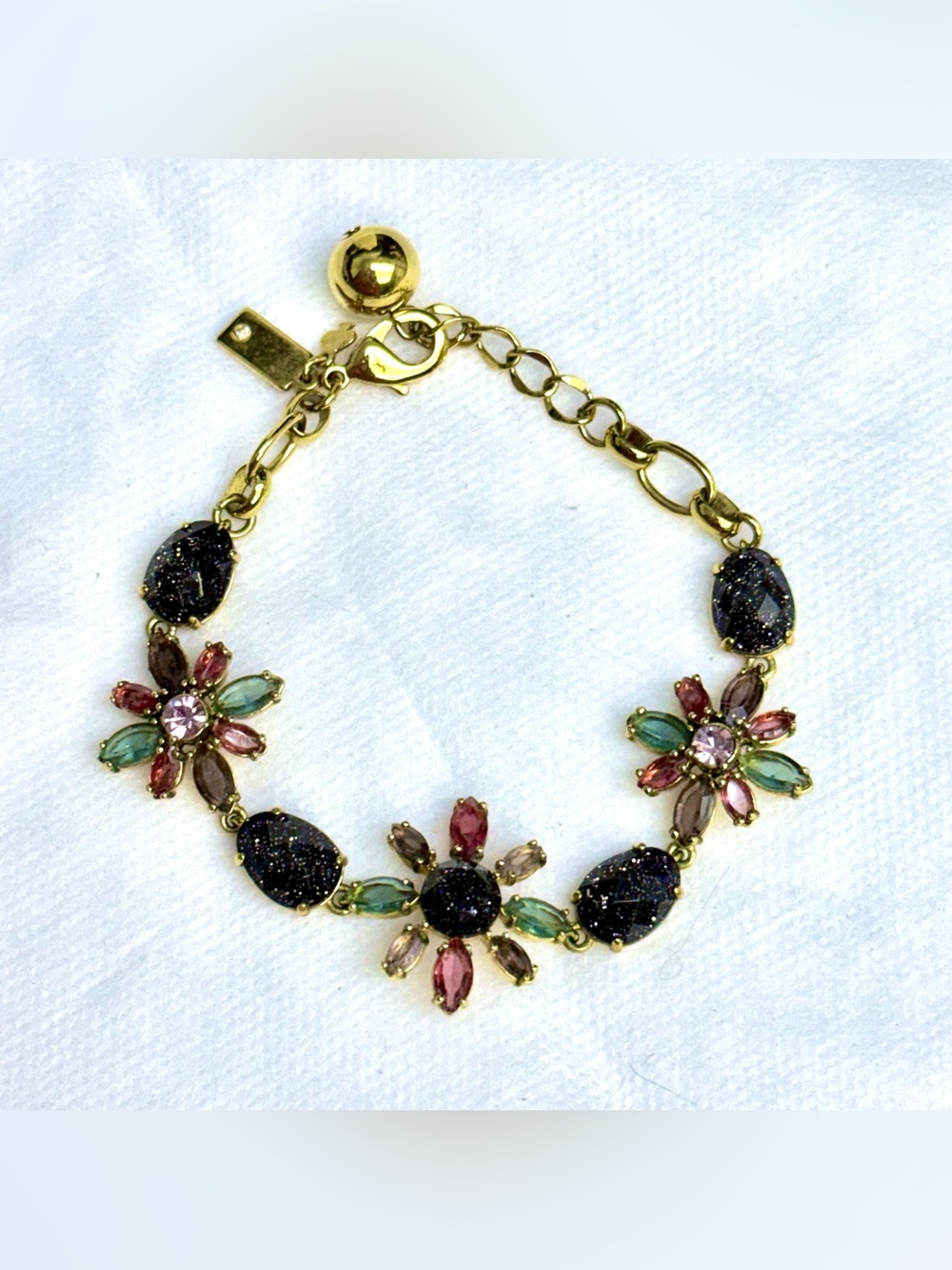 Kate Spade Goldtone Floral Crystal motif Bracelet
